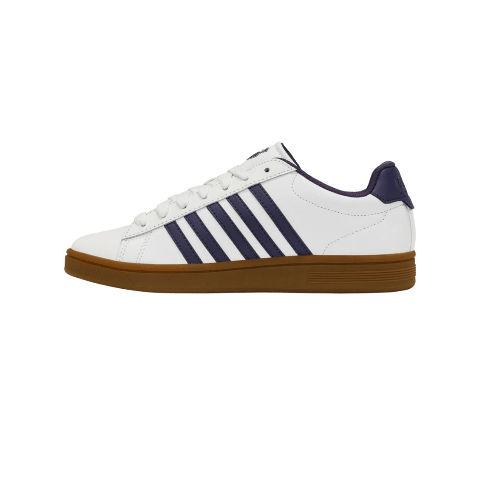 K-Swiss Court Tiebreak II Men’s Sneakers Bright White Naval Academy Gum Leather Tennis Shoes