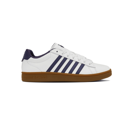 K-Swiss Court Tiebreak II Men’s Sneakers Bright White Naval Academy Gum Leather Tennis Shoes