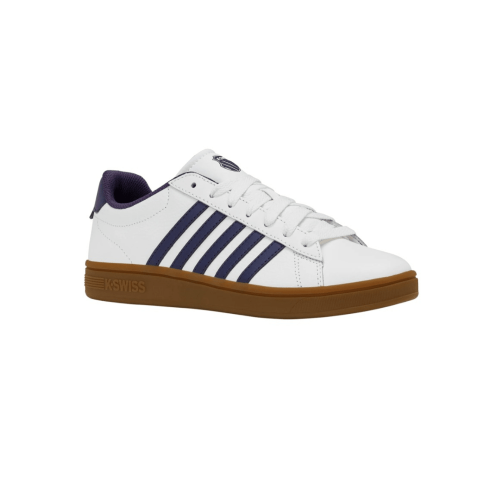 K-Swiss Court Tiebreak II Men’s Sneakers Bright White Naval Academy Gum Leather Tennis Shoes