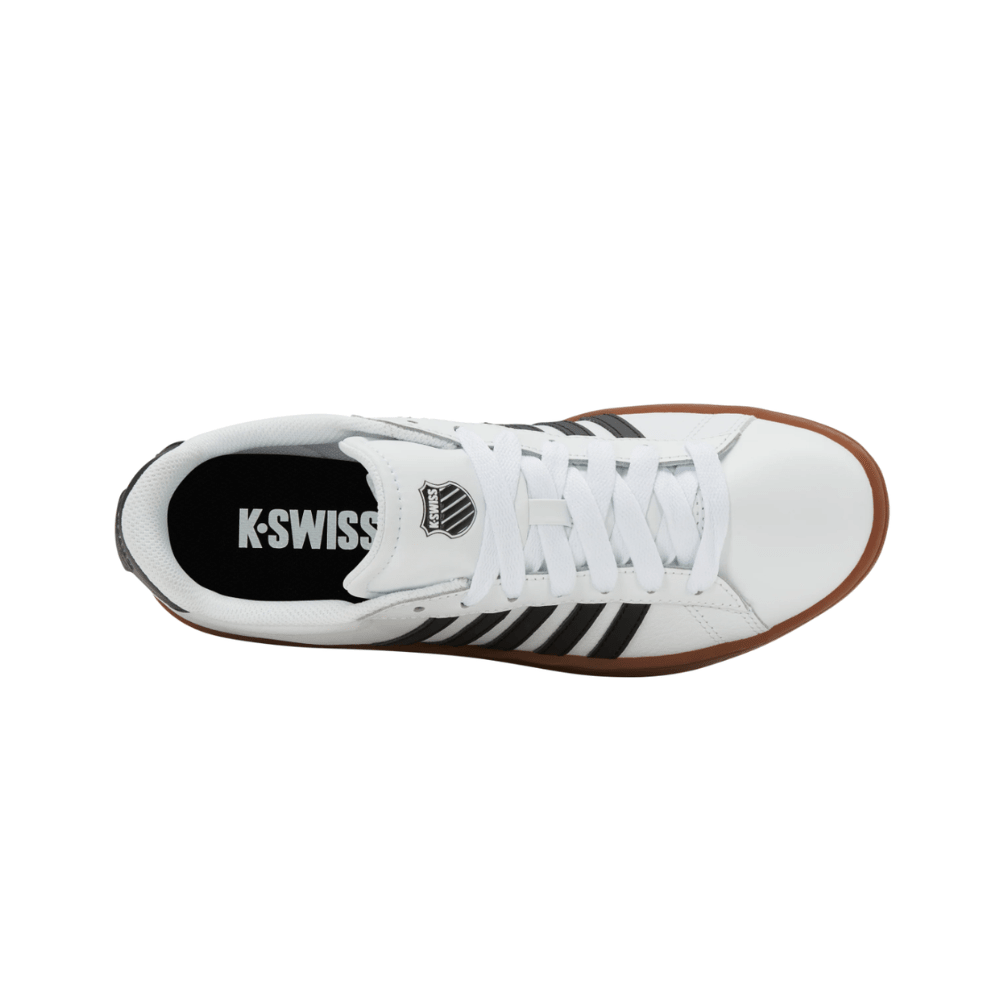 K-Swiss Women's Court Tiebreak II Leather Shoes - WHITE/BLACK/GUM