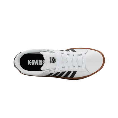 K-Swiss Women's Court Tiebreak II Leather Shoes - WHITE/BLACK/GUM