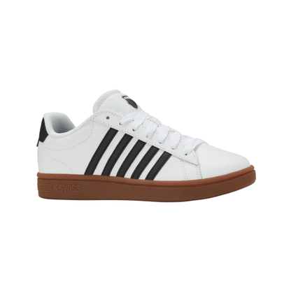 K-Swiss Women's Court Tiebreak II Leather Shoes - WHITE/BLACK/GUM