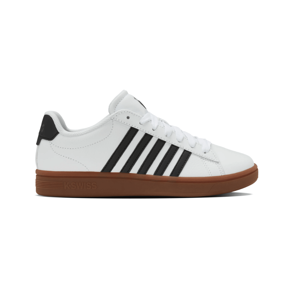K-Swiss Women's Court Tiebreak II Leather Shoes - WHITE/BLACK/GUM