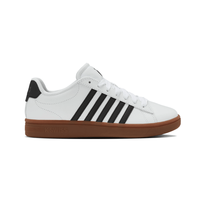 K-Swiss Women's Court Tiebreak II Leather Shoes - WHITE/BLACK/GUM