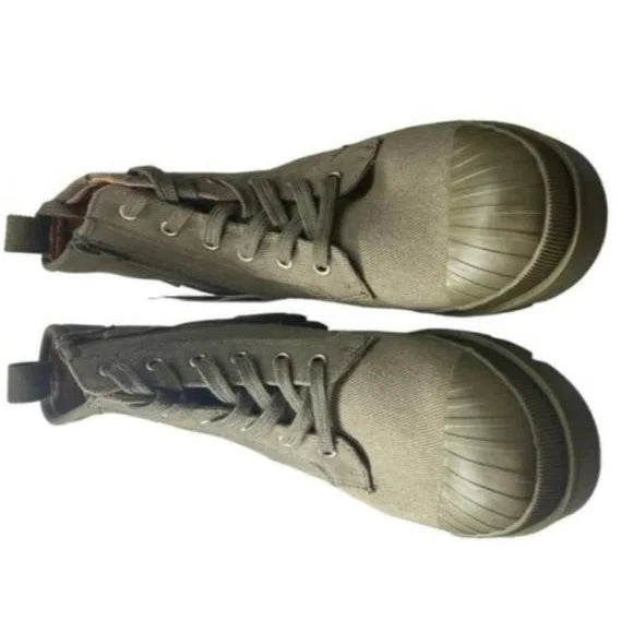 Universal Thread Womens Teagan Combat Boots Green Textile Mid High Heel