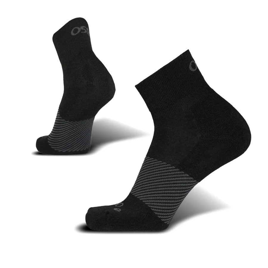 OS1st Wicked Comfort Socks 1/4 Crew Black Maximum Cushion Moisture Wicking