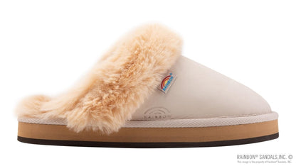 Rainbow Sunset Snugs – Women’s Premier Leather Fleece Slippers - Sand