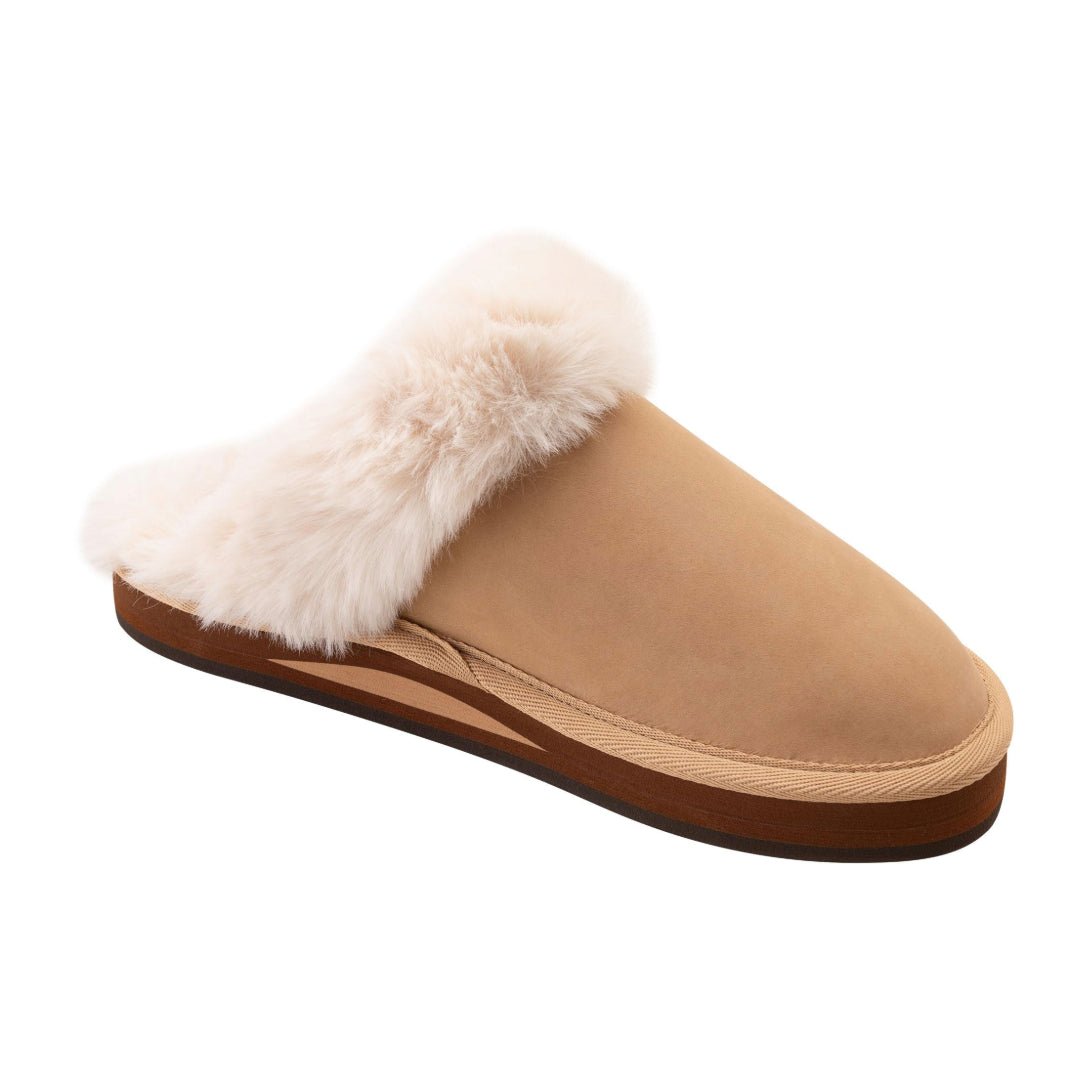 Rainbow Sandals Sunset Snugs – Women’s Sierra Brown Leather Slippers