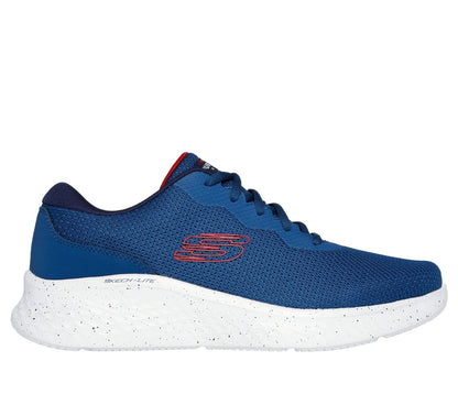 Skechers Shoes Men Memory Foam Sport Blue White Comfort Casual Walk Lite 232830