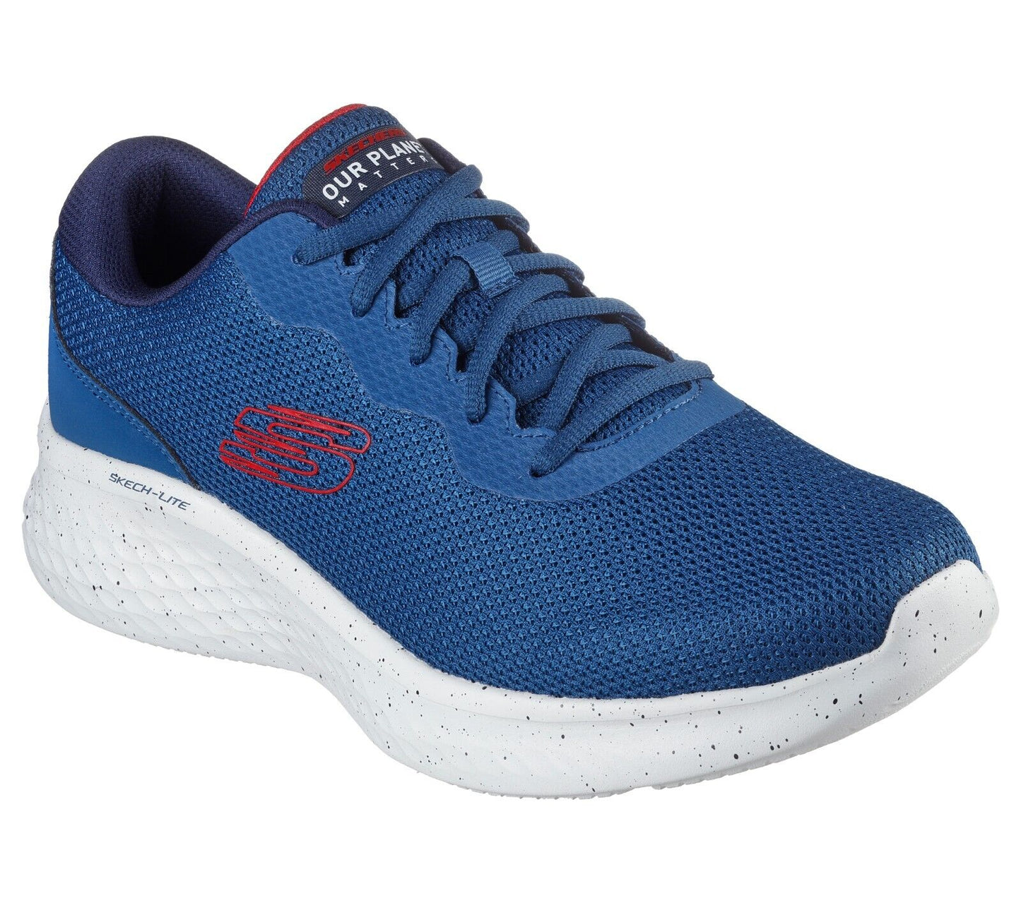 Skechers Shoes Men Memory Foam Sport Blue White Comfort Casual Walk Lite 232830