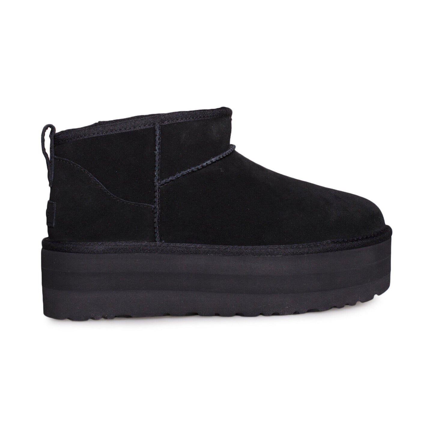 UGG Classic Ultra Mini Platform Fur Suede Women's Boots Black