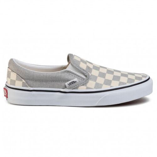 Vans Classic Slip-On VN0A4U38WS31 Men's Silver Checkerboard Shoes HS3826