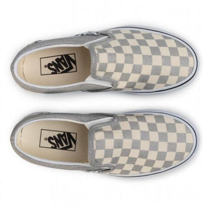 Vans Classic Slip-On VN0A4U38WS31 Men's Silver Checkerboard Shoes HS3826