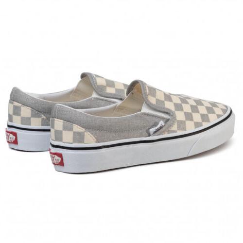 Vans Classic Slip-On VN0A4U38WS31 Men's Silver Checkerboard Shoes HS3826