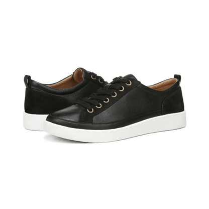 Vionic Winny Women's Leather Nubuck Sneakers - Black Wide