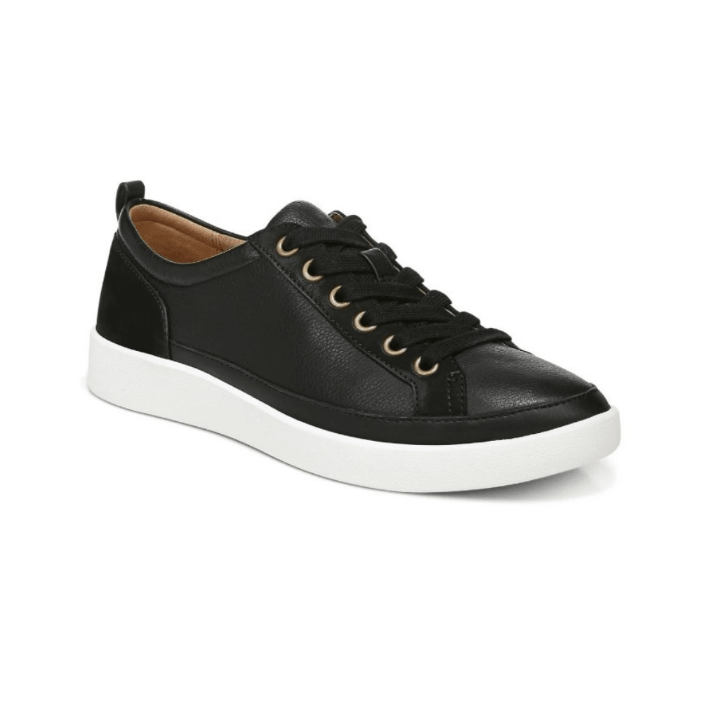 Vionic Winny Women's Leather Nubuck Sneakers - Black Wide