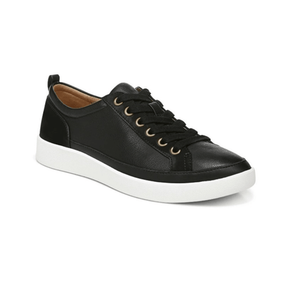 Vionic Winny Women's Leather Nubuck Sneakers - Black Wide