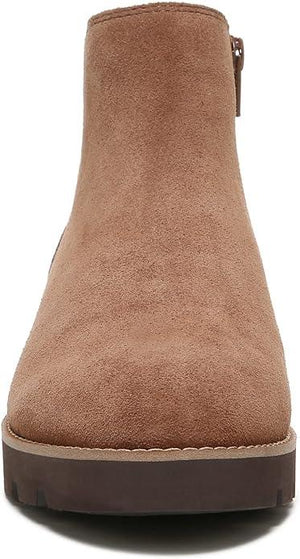Vionic Women’s Brionie Chelsea Pull-Up Ankle Boot – Brown Suede Orthotic Support Bootie with Slip-On Comfort & Stylish Arch Support
