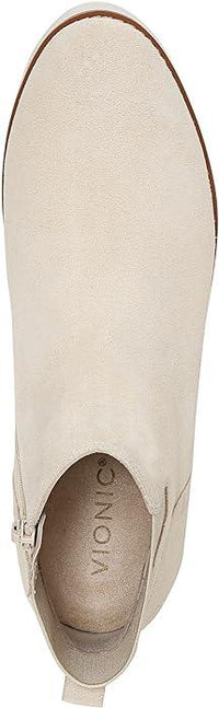 Vionic Women’s Brionie Chelsea Pull-Up Short Ankle Boot – Semolina Beige Suede Slip-On Orthotic Boot with Arch Support