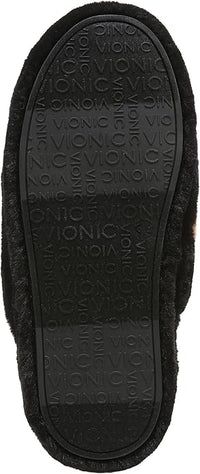 Vionic Women’s Cosmina Black Multi Shearling Slippers – Orthotic Support Cozy Indoor House Slippers with Arch Support & Rubber Sole