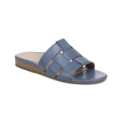 Vionic Women's Glendora Slide Sandal - Pacific Blue Leather