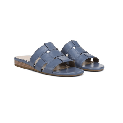 Vionic Women's Glendora Slide Sandal - Pacific Blue Leather