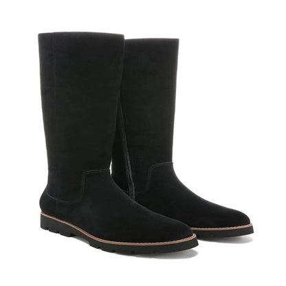 Vionic Women's Gwen Tall Black Suede Waterproof Boots – Orthotic Support, Winter Fashion