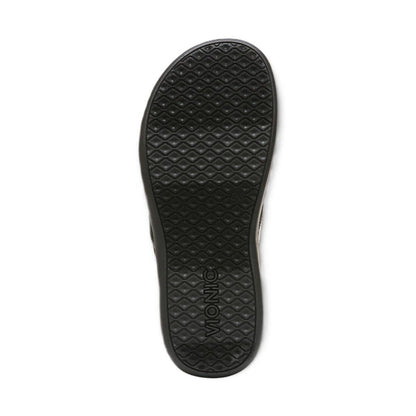 Vionic Women’s Tide II Toe Post Sandals – Black Tortoise Orthotic Flip Flops with Arch Support & Cushioned Footbed