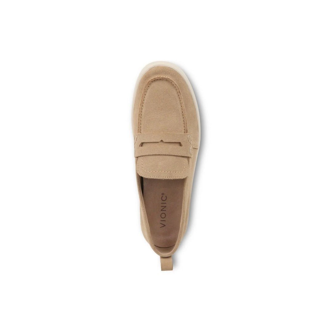 Vionic Uptown Womens Loafer Sand Suede Packable Travel Platform Shoes