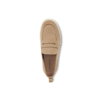 Vionic Uptown Womens Loafer Sand Suede Packable Travel Platform Shoes
