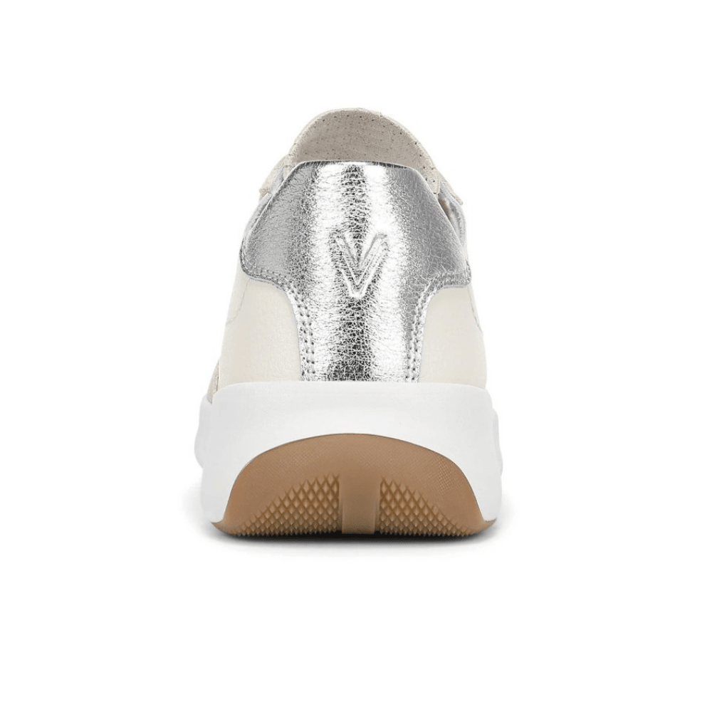 Vionic Women's Uptown Leather Sneaker - Ivory/Silver