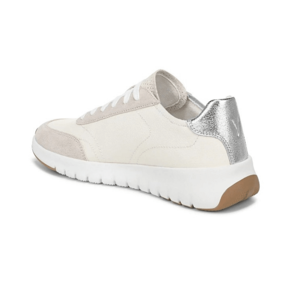 Vionic Women's Uptown Leather Sneaker - Ivory/Silver
