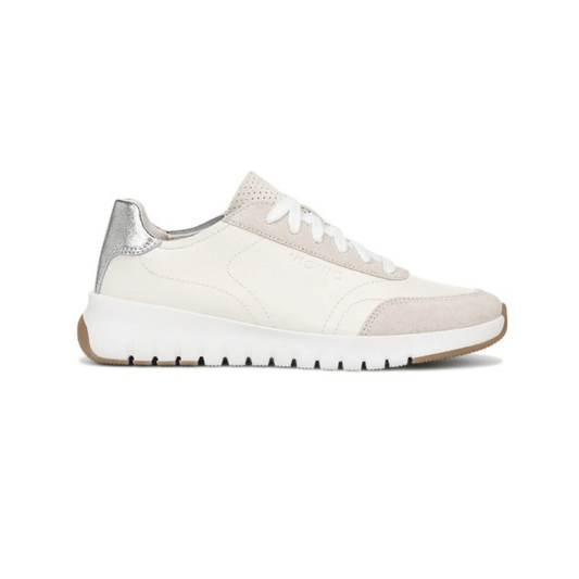 Vionic Women's Uptown Leather Sneaker - Ivory/Silver