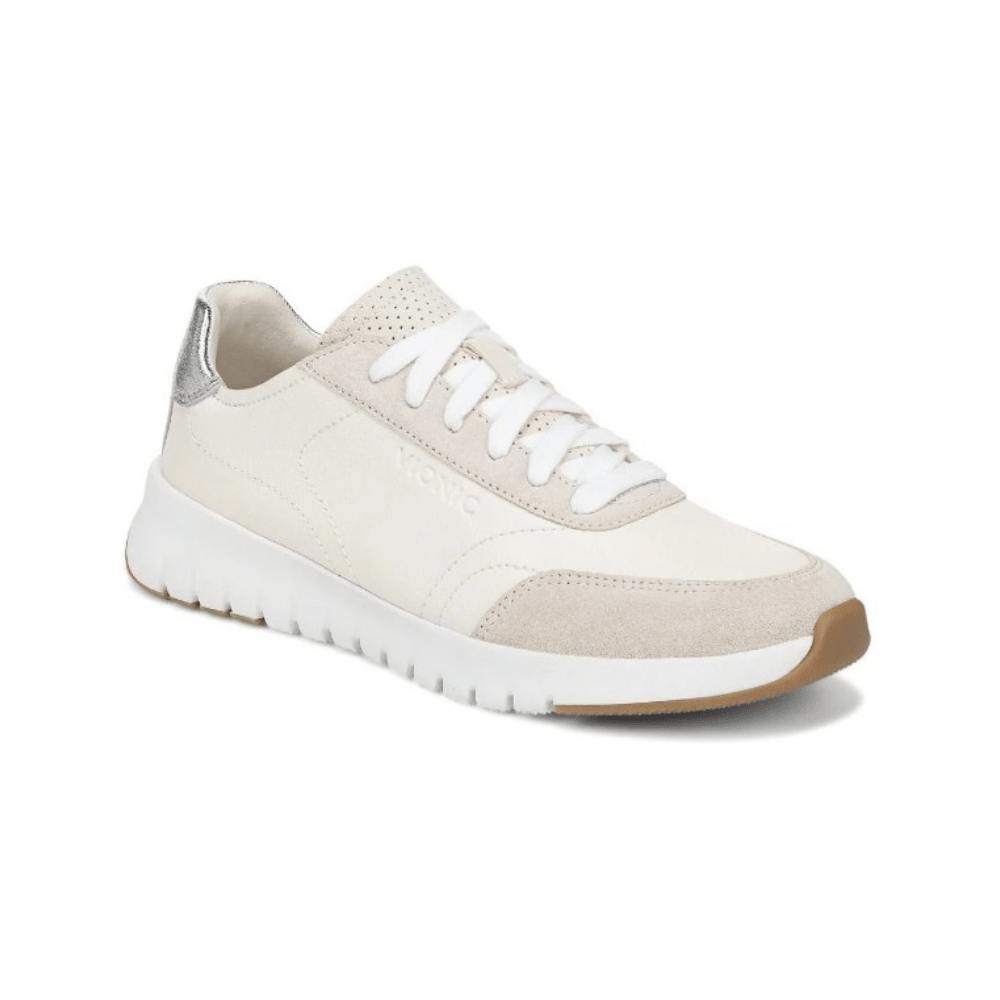Vionic Women's Uptown Leather Sneaker - Ivory/Silver