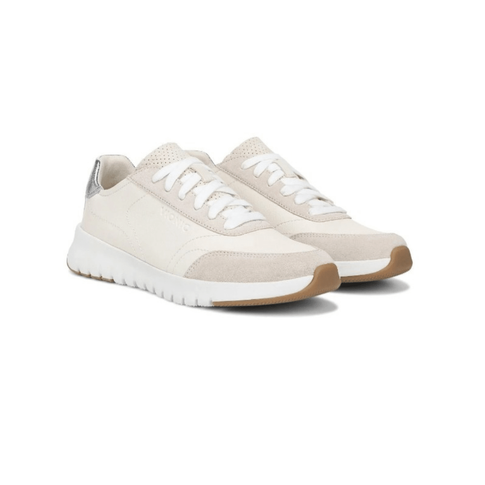 Vionic Women's Uptown Leather Sneaker - Ivory/Silver