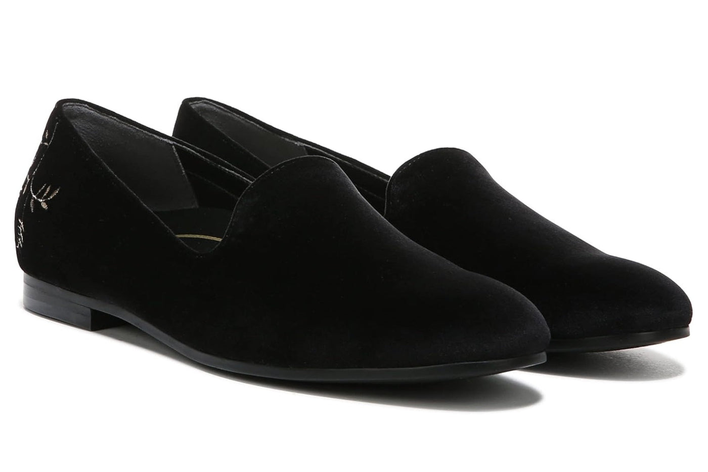 Vionic Women’s Willa Black Velvet Slip-On Flats – Orthotic Support, Casual Comfort Shoes for Work or Weekend