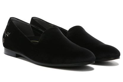 Vionic Women’s Willa Black Velvet Slip-On Flats – Orthotic Support, Casual Comfort Shoes for Work or Weekend