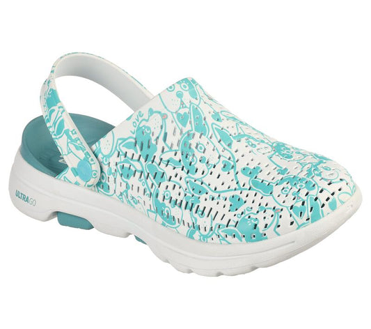 Skechers GOwalk 5 Women's Slipper Sandal – 111001 Real Teal Green | Plush Faux Fur Lining, Lightweight Slip-On Comfort Shoe, Ultra Go Cushioning, Machine Washable, Ideal for Indoor & Casual Wear