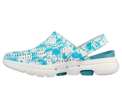 Skechers GOwalk 5 Women's Slipper Sandal – 111001 Real Teal Green | Plush Faux Fur Lining, Lightweight Slip-On Comfort Shoe, Ultra Go Cushioning, Machine Washable, Ideal for Indoor & Casual Wear