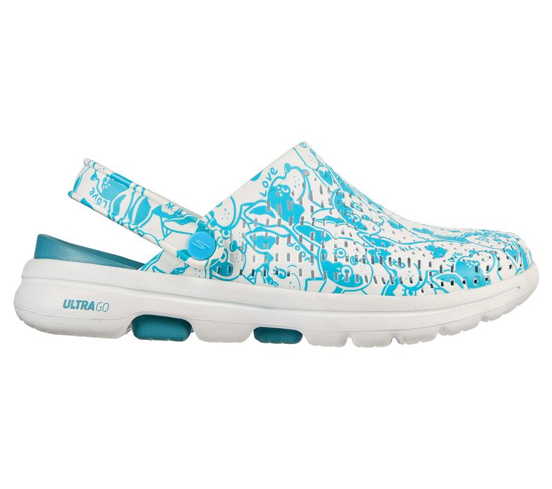 Skechers GOwalk 5 Women's Slipper Sandal – 111001 Real Teal Green | Plush Faux Fur Lining, Lightweight Slip-On Comfort Shoe, Ultra Go Cushioning, Machine Washable, Ideal for Indoor & Casual Wear