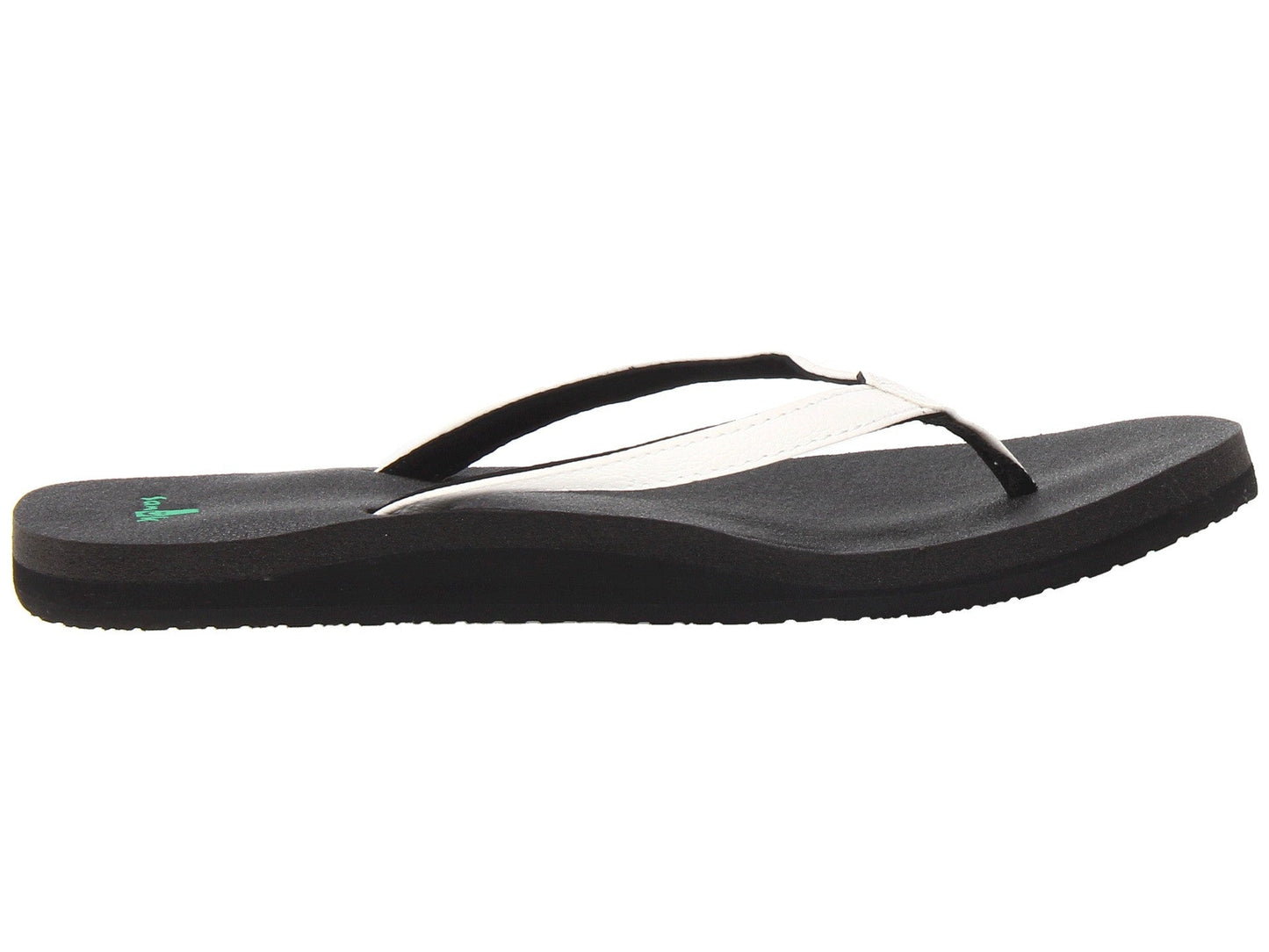 Sanuk Yoga Joy Women's Size Black/White Sandals Flip Flops SWS10275WHT