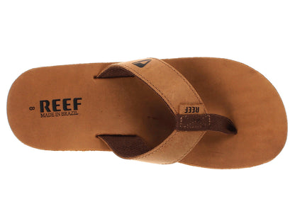 Reef Men's Leather Smoothy Bronze Brown Sandals Flip Flops