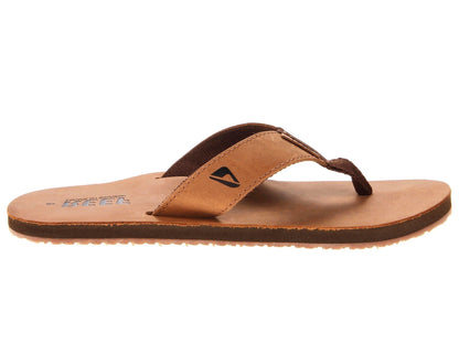 Reef Men's Leather Smoothy Bronze Brown Sandals Flip Flops