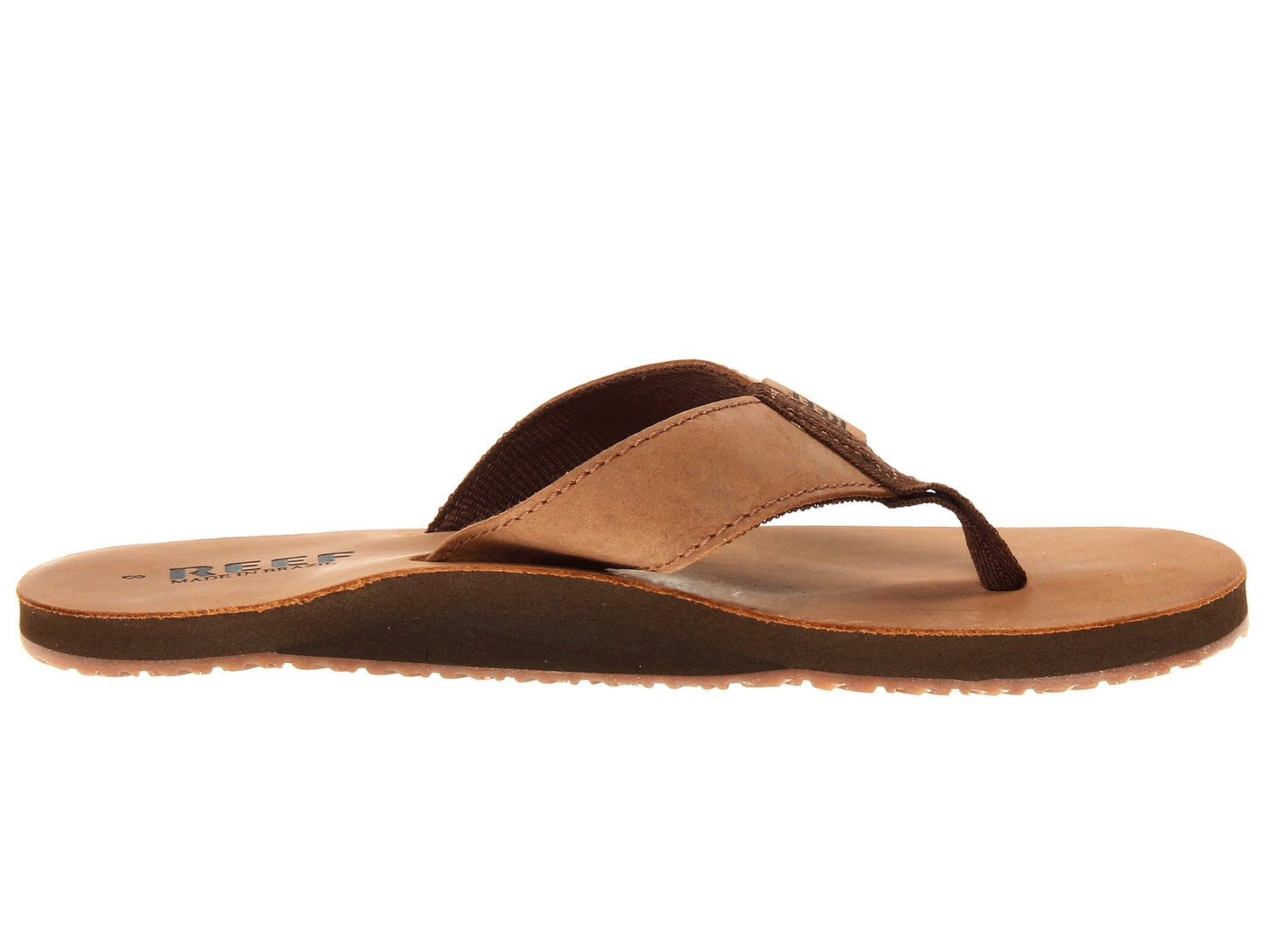 Reef Men's Leather Smoothy Bronze Brown Sandals Flip Flops