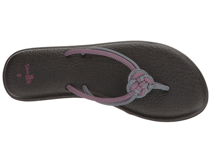 Sanuk Yoga Knotty Women's Size Grey/Pink Sandals Flip Flops 1016036LGWB