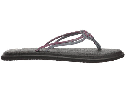 Sanuk Yoga Knotty Women's Size Grey/Pink Sandals Flip Flops 1016036LGWB