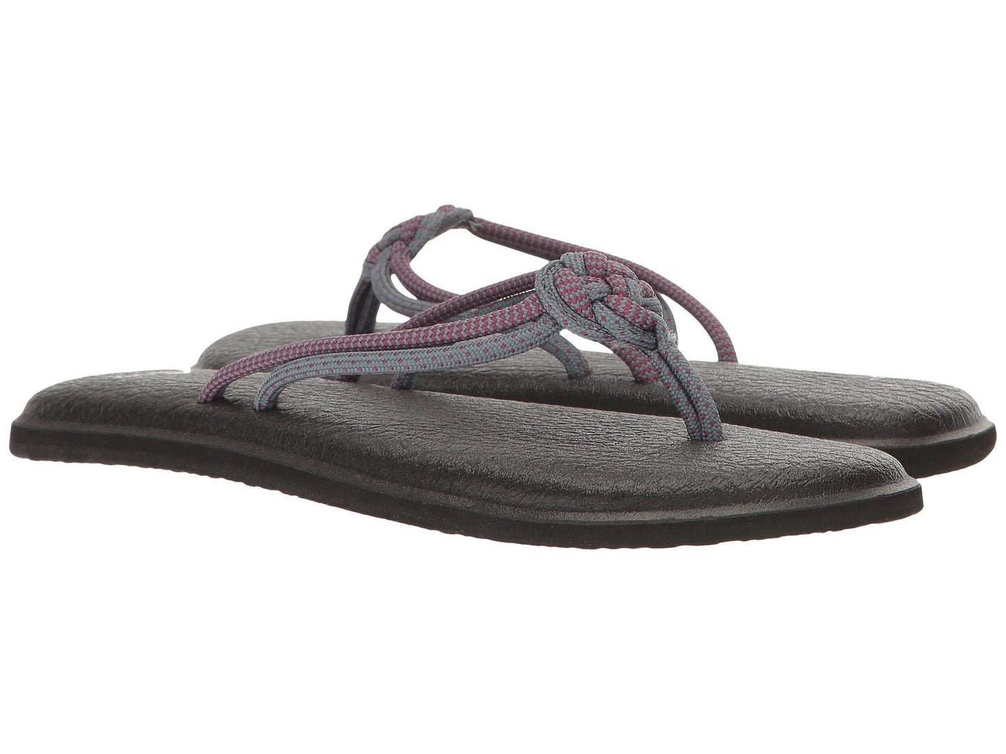 Sanuk Yoga Knotty Women's Size Grey/Pink Sandals Flip Flops 1016036LGWB