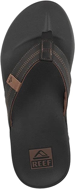 Reef Cushion Phantom LE Leather Men's Flip Flop Coffee/ Black - CI5746