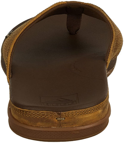 REEF Cushion Lux Men's Flip Flop – Ultra Soft Cushion Footbed, Premium Full Grain Leather Strap, Toffee RF0A3YMNTFF