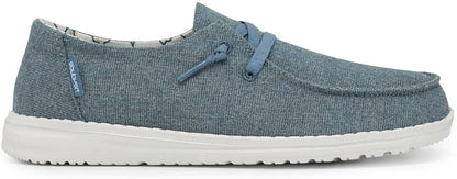 Hey Dude Women's Wendy Sox, Boho, Chambray Grey / Black / Blue Slip-on Shoes